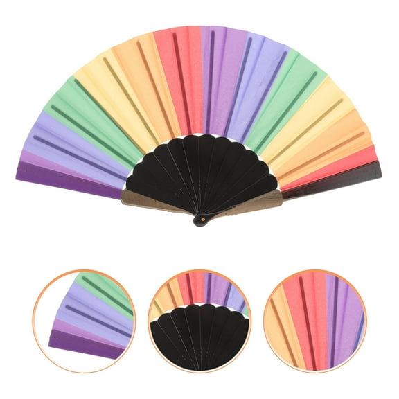RENACLIPY Folding Fan Multi Color Plastic Cloth for Decor Performances