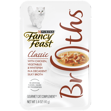 UPC: 0050000963683 | (16 Pack) Fancy Feast Limited Ingredient Wet Cat Food Complement Broths Classic With Chicken & Whitefish 1.4 oz. Pouches