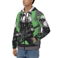 thumbnail image 3 of Zufioo Rock Guitar Guinea Pig Print Men's Hooded Cardigan, Zip-up Long-Sleeved Sweatshirt Jacket Sportswear-Large, 3 of 5