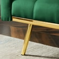 thumbnail image 4 of Convertible Folding Futon Sofa Bed, Tufted Velvet Sleeper Sofa Couch with Tapered Metal Legs, 73.2" W Modern Small Sofa with 2 Pillows for Living Room, Bedroom, Apartment, Home and Office, Green, 4 of 9