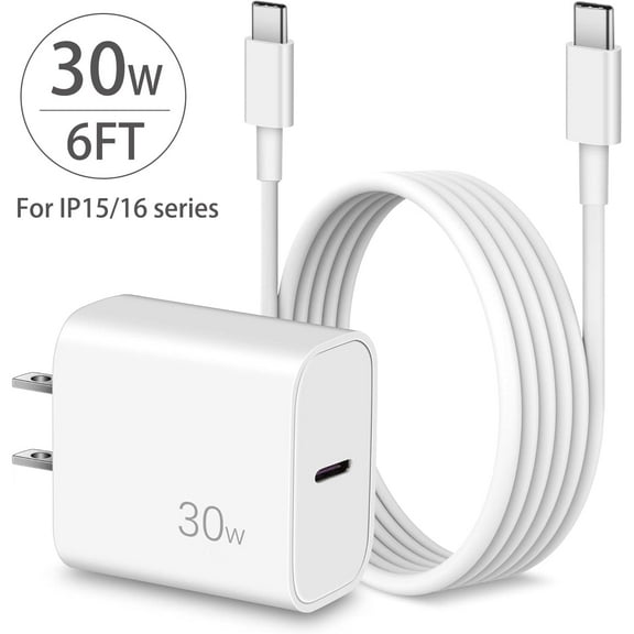 Charger Compatible with iPhone 17 16 15 Fast Charging 30W USB C Charger Block Type C Charger 6FT Cord