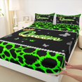 thumbnail image 3 of Castle Fairy Female Women Men Gradient Queen Crown Twin Sheet Sets 3pcs,Abstract Cheetah Print Twin Fitted Sheet Microfiber,Flying Butterflies Glitter Breathable Flat Sheet,Luxury Bedroom Decor, 3 of 7
