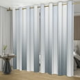 thumbnail image 5 of Nanqianyi Blue and Grey Stripe Ombre Blackout Curtains 42 X 96 Inch Length, Gradient Room Darkening Thermal Insulated Grommet Drapes for Bedroom, 2 Panels, 5 of 7