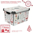thumbnail image 3 of Simplify 7.48 Gallon "Happy Christmas" Design Plastic Storage Tote Bin, 3 of 12