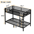 thumbnail image 3 of Tcbosik Twin XL over Twin XL Size Bunk Bed, Heavy Duty Metal Bed Frame with Built-in Ladder and Full-Length Guardrail for Bedroom, No Box Spring Needed, Black, 3 of 9
