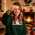 thumbnail image 6 of Snowman Alphabet Christmas Ornament, Acrylic Letter M Pendant, Festive Tree Decoration, 2.36 Inch, 6 of 6