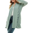thumbnail image 3 of Mint Plus Pink- Women's Casual Lightweight Open Front Cardigans with Pockets and Soft Basic Drape Long Sleeve Sweater, 3 of 5