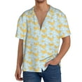 thumbnail image 3 of Easygdp Roosters Men's Casual Short-sleeved Shirt with Pocket and Button Suitable for Beach Vacation Leisure - Large, 3 of 7