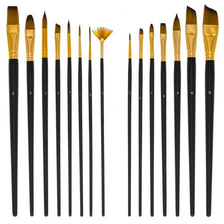U.S. Art Supply 15 Piece Artist Long Handle Paint Brush Set in Zippered Nylon Pop-Up Travel Storage (Best Way To Store Paint Brushes)