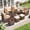 Beige, variant on MEISSALIVVE 7 Pieces Outdoor Patio Furniture Set, Wicker Patio Conversation Set with Swivel Chairs, Patio Sectional Furniture Set with Loveseat, 2 Ottomans and Dining Table (Grey)