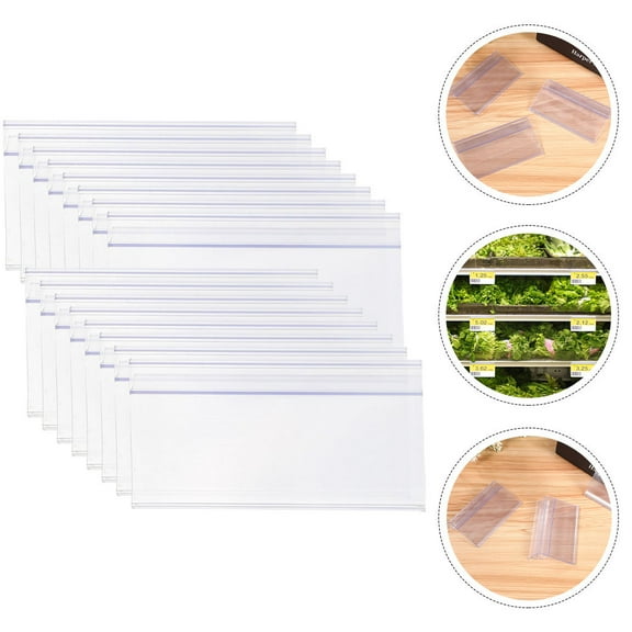 Milisten 25 Pack Clear PVC Price Holders, Easy to Install Transparent Retail Store Label Holders for Shelves