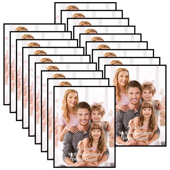 18 Pack 12x16 Picture Frames, Black 12 by 16 Photo Frame for Wall Diplay