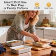 thumbnail image 6 of Small Aluminum Pans with Lids (50-Pack, 8.6"×6.3") – 2.25LB Tin Foil Pans with Lids, Disposable Aluminum Food Containers with Lids for Take-out, Meal Prep, Food Storage & To-Go, 6 of 7