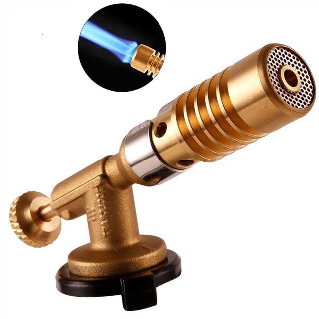 Antorcha de llama ajustable para cocinar con butano, barbacoa, acampar y cocinar, crema