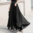 Flowy Skirts For Women Chiffon Elastic High Waist Fashion Comfort Maxi ...