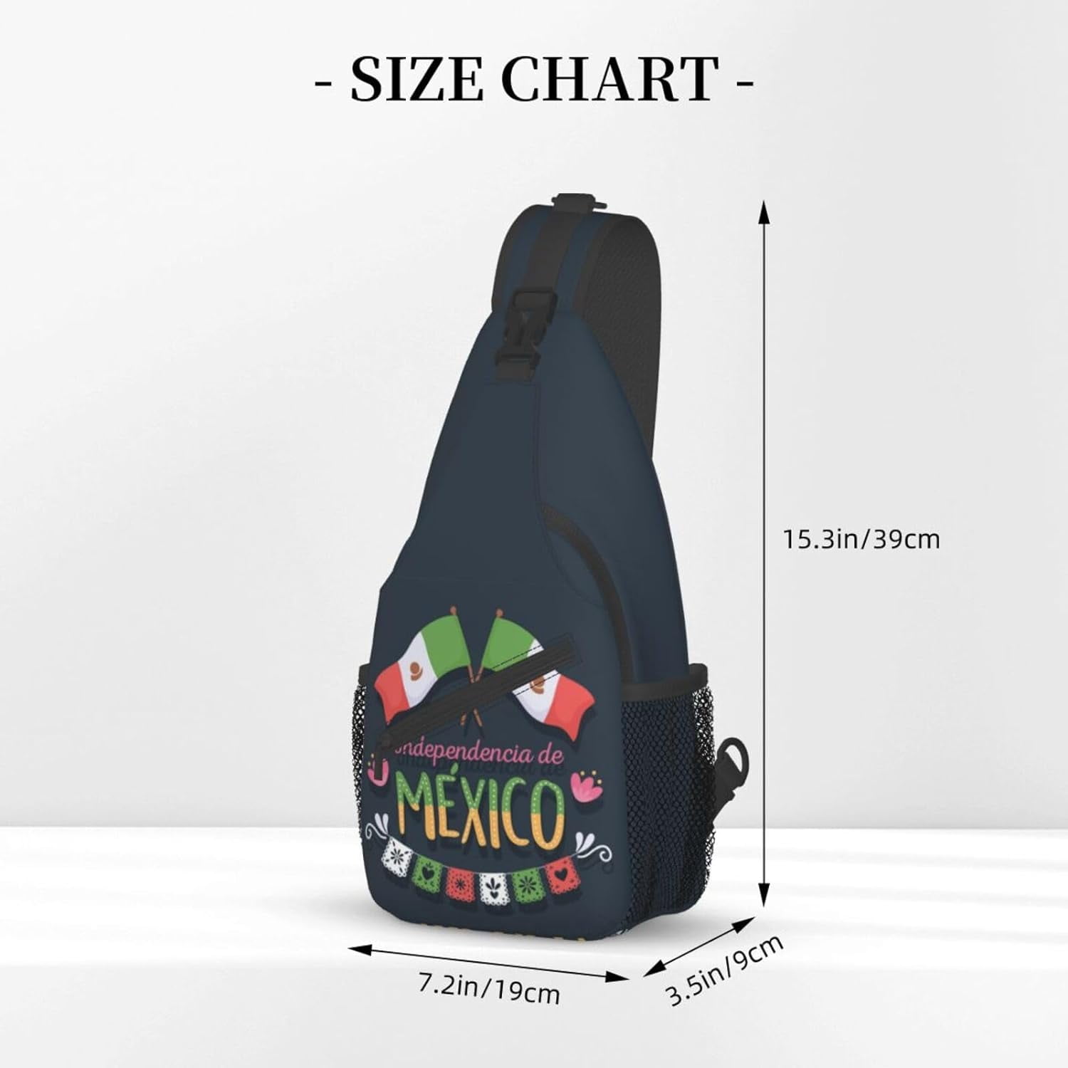 Mexico Hispanic Mexico Independence Day 2023 Sling Bag Crossbody Hiking Travel Chest Bags Backpack Shoulder Daypack for Women Men