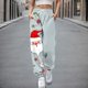 thumbnail image 3 of Pantalones cargo Mujer Gibobby Otoño e Invierno Casual Moda Navidad Divertido impreso Cintura elástica Gris S, 3 of 4