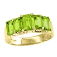 thumbnail image 1 of Peridot Ring 14K Yellow Gold or 14K White Gold Emerald Cut five Stone, 1 of 1