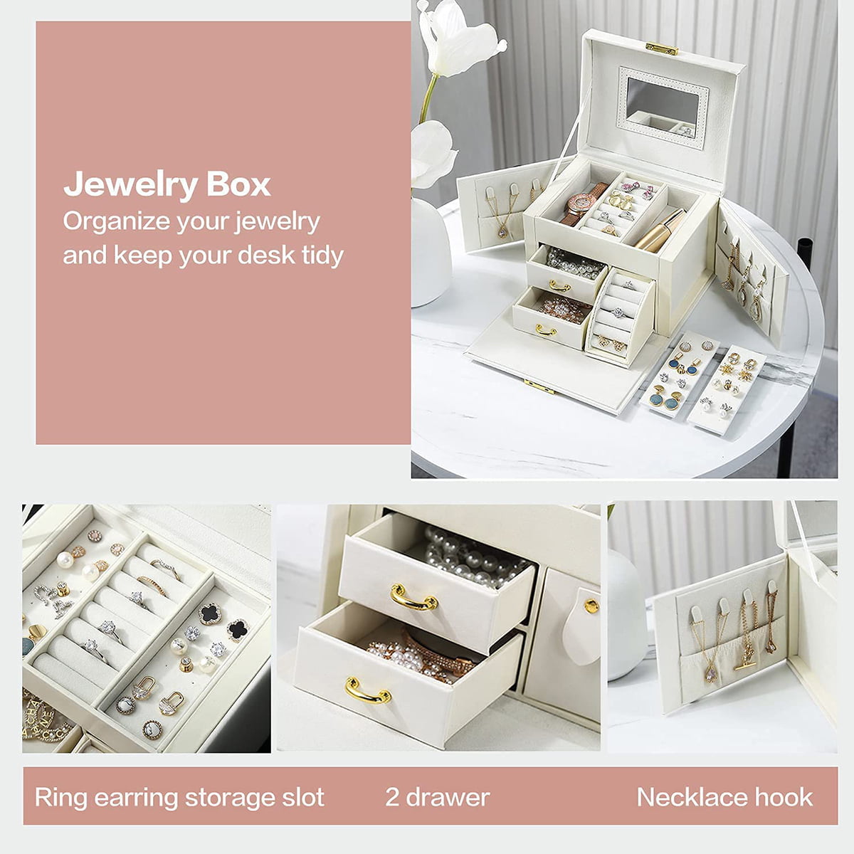 Apple Shape Earrings Ring Gift Display Box Jewelry Necklace Case HOT C 