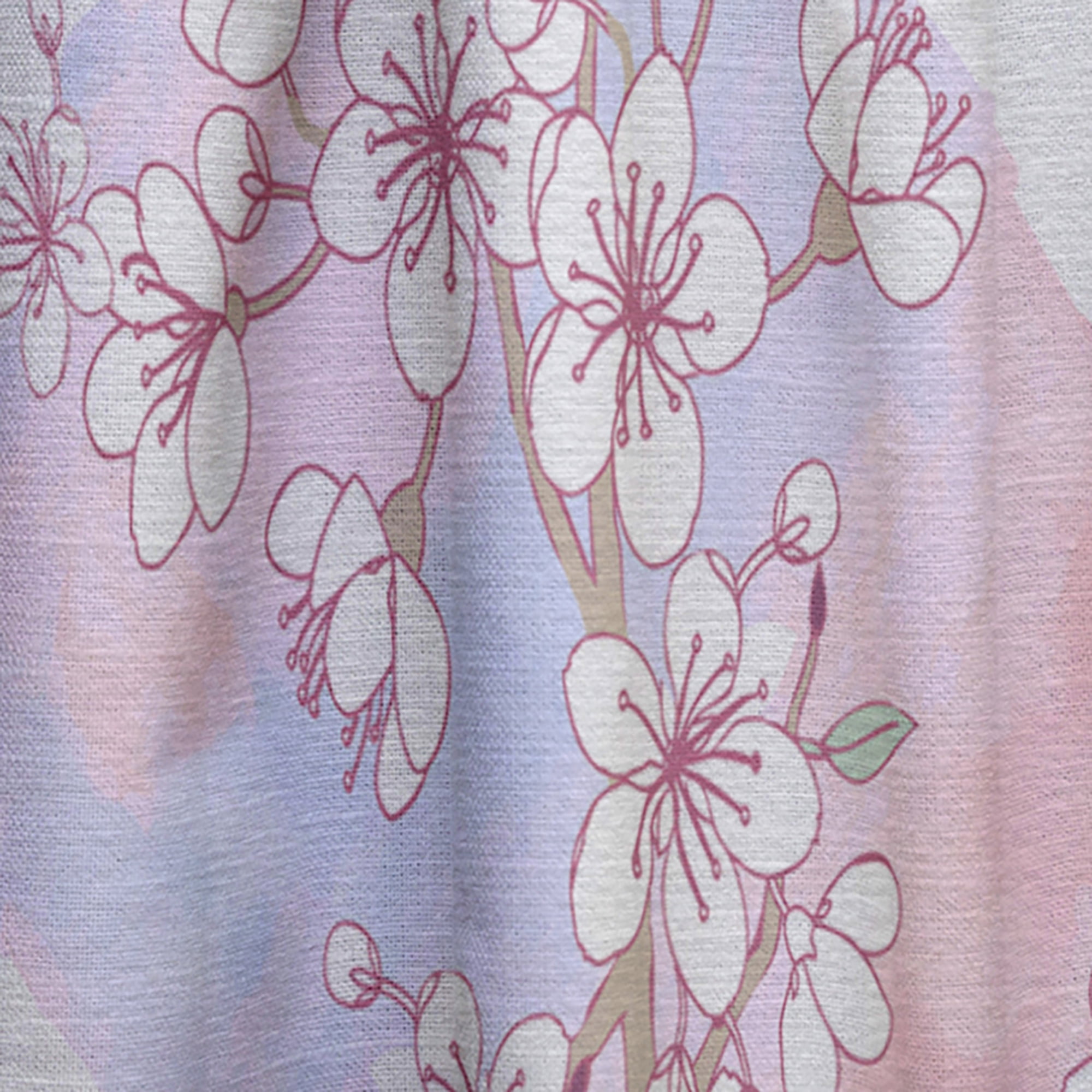 Designart 'Pink Flower Retro Pattern I' Mid-Century Modern Curtain Panel