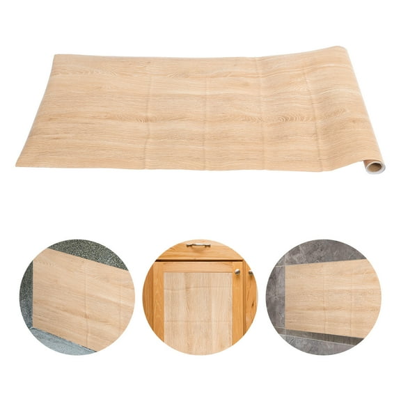 Masteelf Self-Adhesive Peel and Stick Wood Grain Furniture Film Roll, PVC Wallpaper for Cabinets, Shelves, and Home Decor