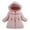 Pink 3, variant on FAIWAD Toddler Girls Hooded Heavyweight Jacket Winter Warm Fleece Lined Zip Up Windproof Outwear Coat