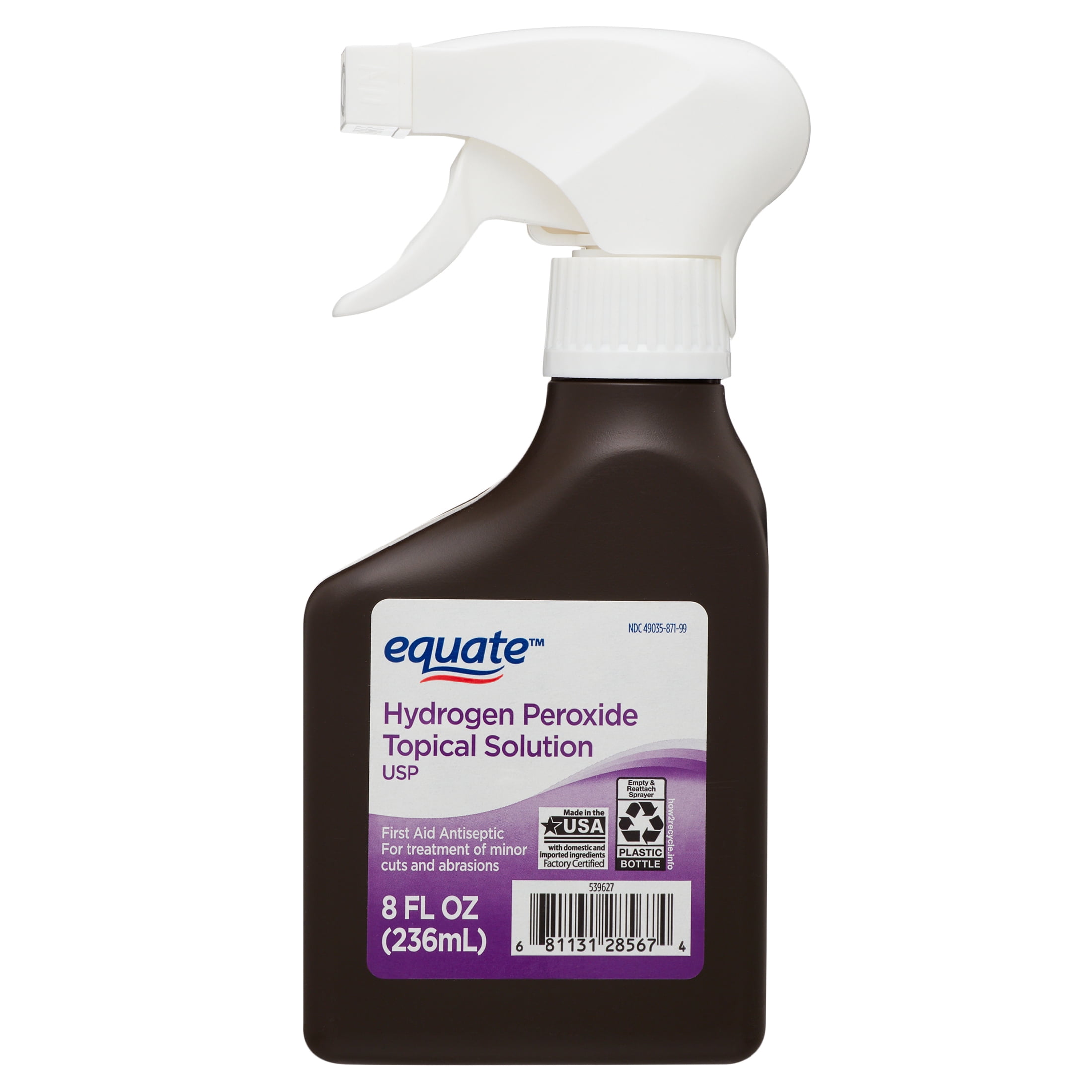 Equate 3% Hydrogen Peroxide Topical Solution Antiseptic Spray, 8 fl oz