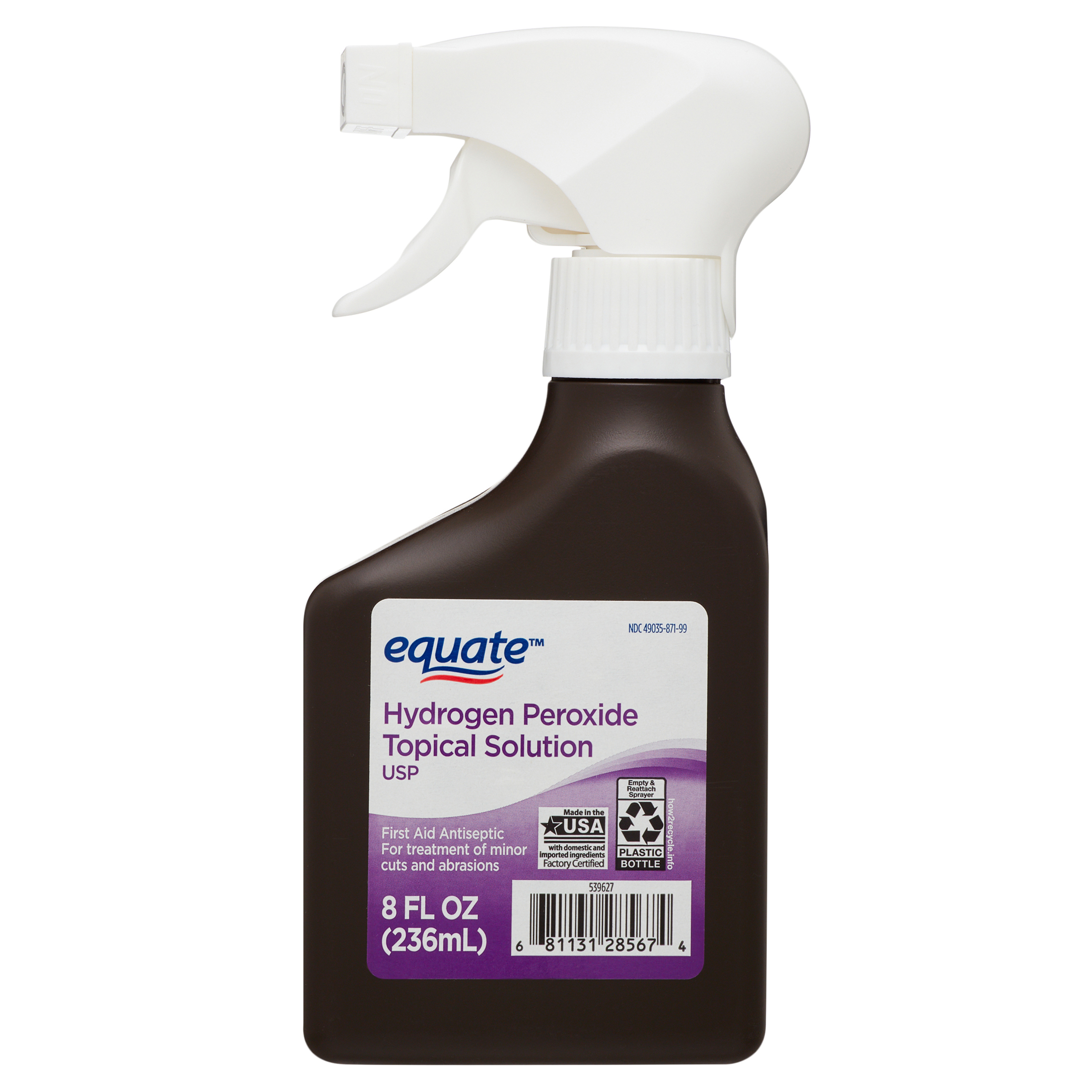 (12 paquete) Equate Solución antiséptica tópica de peróxido de hidrógeno al 3% en aerosol, 8 fl oz 2