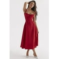 thumbnail image 5 of Bustier Robe d'Été Imprimée Florale Sans Manches Froncée Cuisse Fendue Boho Midi (Livraison Gratuite), 5 of 5
