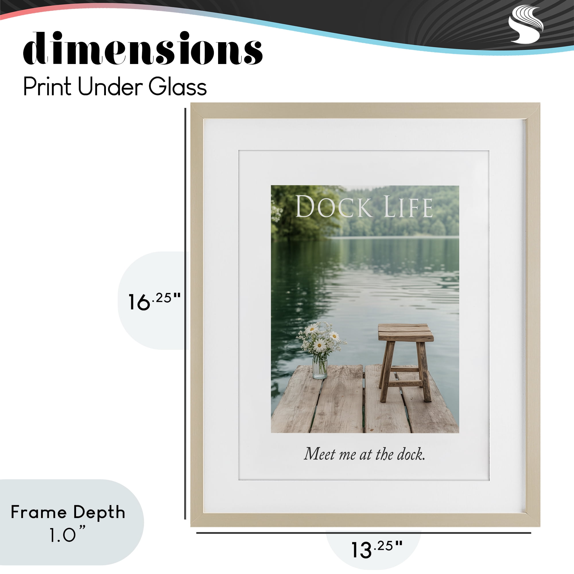 Stupell Industries Dock Life Calming Scenery Birch Framed Print Under Glass, design by A Barefoot Stylist