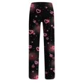 thumbnail image 3 of LEBONYARD Wide Leg Pants Clearance,Women's Home Pocket Print Pajamas Daily Home Clothes Long Pants Black XXXXL, 3 of 4