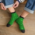 thumbnail image 3 of Fuzoiu Green Glitter Print Adult Socks, Crew Moisture-wicking Socks, Unisex Cushion Crew Socks,Casual Sports Ankle Socks, 3 of 7