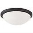 thumbnail image 2 of Nuvo Lighting 62946 - 2 Light (Twist  and  Lock Base) 13.4" Button Flush Mount Textured Black Finish with White Glass Ceiling Light Fixture (60-2946), 2 of 2