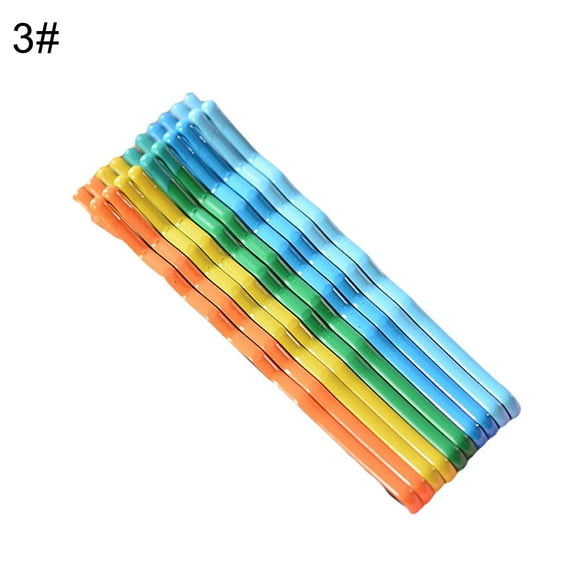 Grofry Bobby Pin 10Packs Girl Rainbow Magnoloran Wavy Hair Clip Hairpin Hairdressing