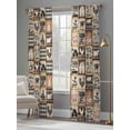 thumbnail image 3 of Farmhouse Checkered Sheer Curtains 84 Inch Length 2 Panels Set, Rustic Retro Farm Life Assembling Voile Window Treatment Rod Pocket Curtains Sheers Drapes for Bedroom/Living Room/Kitchen 52"x84"x2, 3 of 7