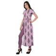 thumbnail image 2 of Moomaya Short Sleeve Kurta Summer Tunic Printed Front Slit Kurtis For Women, 2 of 5