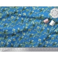 thumbnail image 2 of Soimoi Blue Poly Georgette Fabric Flower Leaves Print Fabric by Yard 52 Inch Wide, 2 of 3