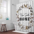thumbnail image 6 of Farm Cotton Shower Curtain for Bathroom Decor, Flower Ring Berries Home Sweet White Wood Grain Waterproof Fabric Shower Curtain, 72"x78" Set with 12 Hooks, 6 of 9