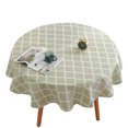 thumbnail image 1 of Nappe Ronde Lavable en Lin, Nappe Géométrique, Housse de Table, Décoration, 1 of 8