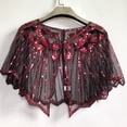 thumbnail image 4 of Eoperou Women Cape Crochet Lace All-match Mesh Summer Beaded Sequin Shrug Flapper Dress Shawl for Party, 4 of 8