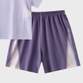 thumbnail image 5 of Kogui Kids Athletic Short Sleeve T-Shirt & Shorts Set, Sport Activewear for Boys Girls Breathable Summer Outfit 6 12 Months (Purple,6-12 Months), 5 of 5
