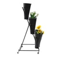 thumbnail image 5 of Flower Display Stand 12 x Buckets 3-Layers Metal Plant Stand with Wheels for homes, gardens, florists, 5 of 22