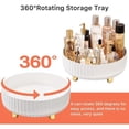 thumbnail image 3 of Perfume Organizer, 360°Rotating Round Makeup Organizer for Vanity,Bathroom,Kitchen,White Modern Lazy Susan Skincare Organizers,Dresser Organizer with Large Capacity for Your Jewelry,Lotions,Perfumes, 3 of 6