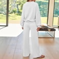 thumbnail image 5 of Two Piece Sets for Women Mock Neck Matching Sets Loungewear Fall Clothes Travel Outfits Fashion 2025 White L, 5 of 6