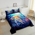 thumbnail image 4 of Rainbow Jellyfish Down Comforter,Ocean Animal Comforter Set Dreamy Jellyfish Toddler Bedding Set Children,Sea Wildlife Coral Quilt Set, 4 of 7