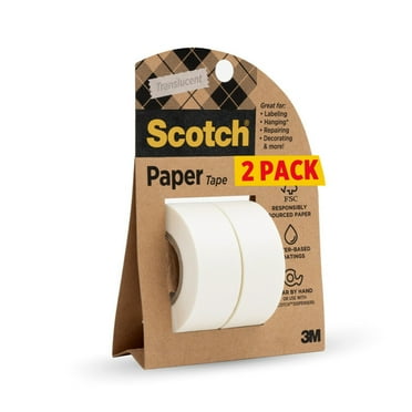 Scotch Paper Tape, White, 0.75 in. x 600 in. 2 Rolls