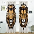 thumbnail image 2 of Lion Head Brown Black Out Curtains 84 Inch Length for Bedroom Living Room Windows 2 Panels Set, 2 of 6