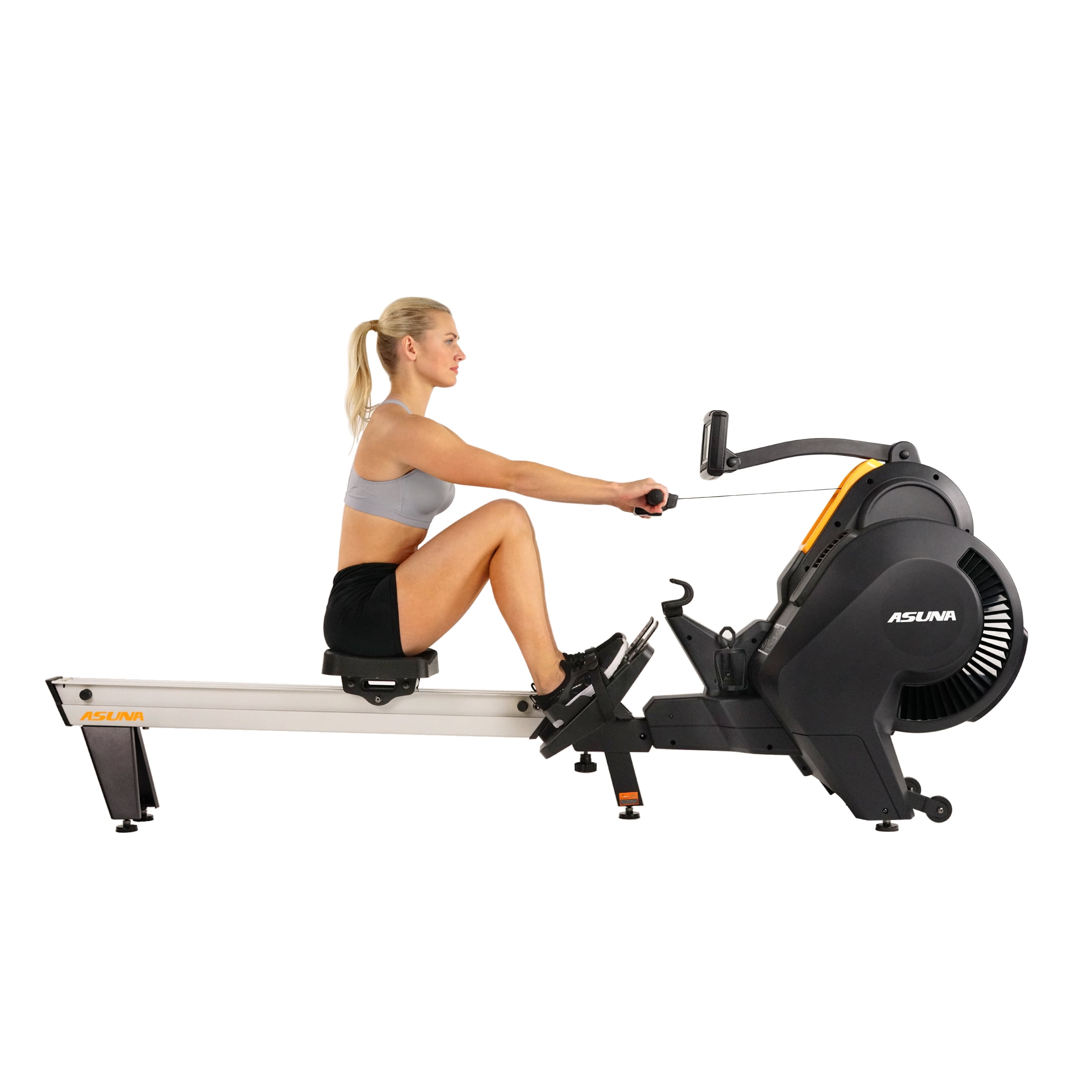 Asuna Windmill Air Magnetic Rowing Machine Rower with 14 lb Flywheel, Air and Magnetic Resistance, High Weight Capacity, Performance Monitor and Aluminum Slide Rail