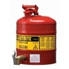 Justrite Type I Faucet Safety Can,5 gal.,Red 7150150
