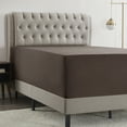 thumbnail image 2 of Empyrean Microfiber Fitted Sheet, Extra Deep 18"-21" Pocket, Twin XL, Chocolate Brown, 2 of 8